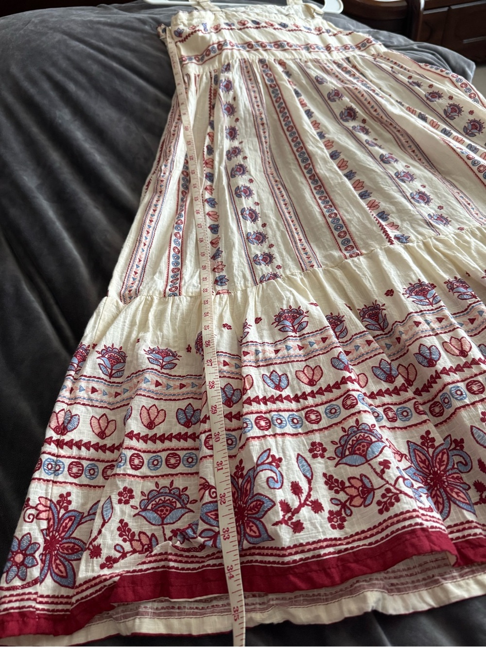 Bombay Paisley Off-White Embroidered Cotton A-Line Dress 100% cotton - Picture 9 of 9